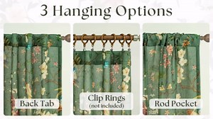 Green Floral Bird Kitchen Curtains Cafe 45 Inch Back Tab 2 Panels Light Filtering Short Linen Olive Green Flower Leaf Printed Semi Sheer Curtains Boho Vintage Country for Laundry Bathroom