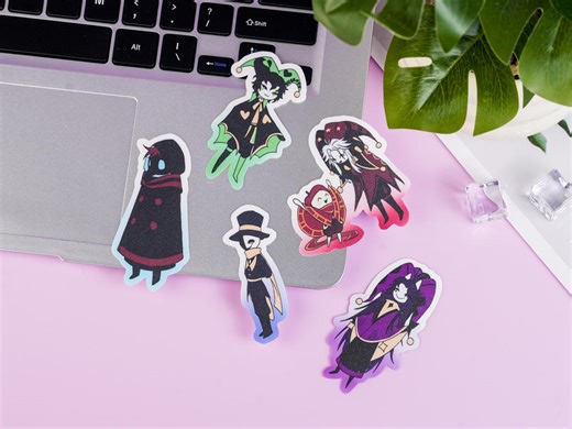 The Freak Circus Stickers | Jester & Clown Character Vinyl Decals | Waterproof Stickers for Laptops, Water Bottles - Etsy