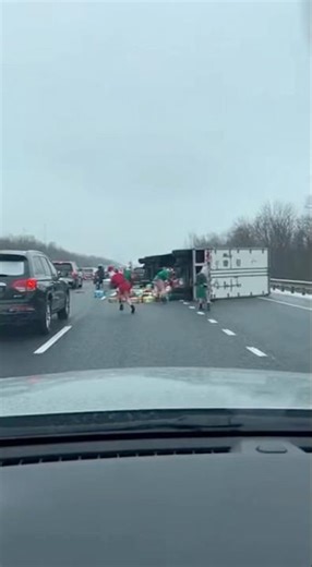 Elves Crash Santa’s Delivery Truck on the Highway 😭🎁🚨 | #christmas #elves #funny #viral #shorts