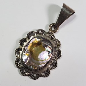 Vintage 925 Silver and Paua Abalone Shell Pendant - Etsy