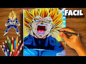 ✏️ How to draw and color Vegeta (Super Saiyan) — Easy step by step 🎨 Moy Art
