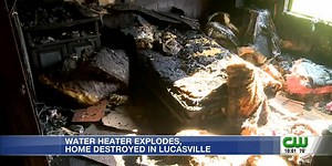Water heater explodes, fire destroys home