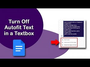 How to turn off autofit text in a Textbox in Google Docs