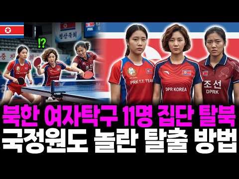 북한 탁구 여성 국가대표 에이스 포함 11명 집단 탈북 국정원도 깜짝 놀란 탈출 방법 | 탈북민사연 | 탈북사연 | 북한이야기