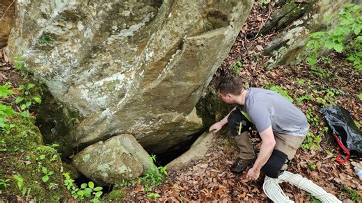 They took shelter in a hole and immediately found something huge