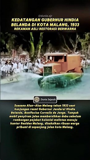 Kunjungan Gubernur Hindia Belanda ke Malang, 1933 #sejarahindonesia #tempodulu #hindiabelanda #jawa