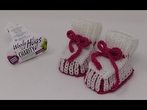 Babyschühchen zweifarbig EINFACH stricken - Woolly Hugs CHARITY