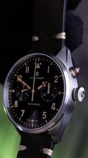 Timeless precision in every detail. 🖤⌚ The Nav B Monopusher 42 Black – where heritage meets modern craftsmanship. | Steinhart Watches