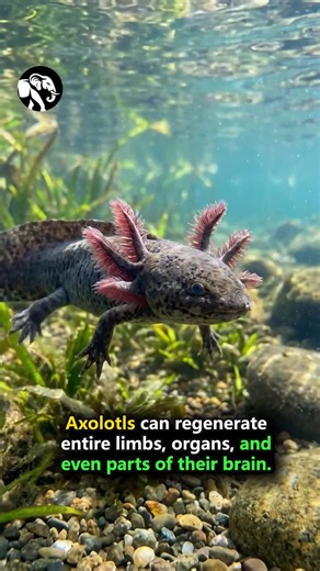 Axolotls regenerate limbs organs and parts of their brain restoring complex structures with remarkable healing abilities unmatched in the animal world. #WildLife #NatureFacts #Regeneration #Science #FBLifestyle | Animal Insights