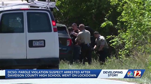 Suspect violated parole leading to lockdown at Davidson County High School
