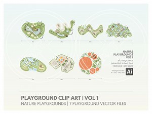 Playground Clip Art | VOL1 Nature Playgrounds | 7 Playground Vector Files | Download Instantly Playground Clip Art for Adobe Illustrator - Etsy