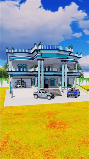Beautiful Village housedesign |Beautiful 3D House Animation #elevation#frontelevation#hindi