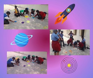 Mathematics: A Universe of Creativity "Mathematics is not about numbers, equations, computations, or algorithms; it is about understanding." To ignite curiosity and foster creativity, Grade VII students participated in an engaging activity on Scientific Notation. The students beautifully combined art and math by illustrating the solar system, coloring the planets, and showcasing the distances from the Sun in scientific notation. Through this activity, they not only explored large numbers but als