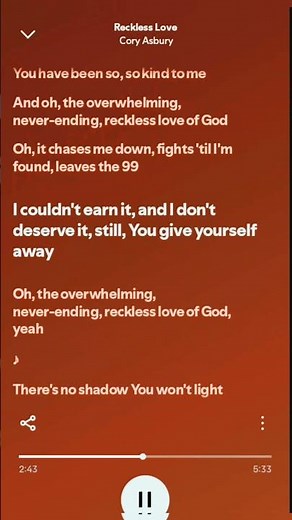 Reckless Love - Cory Asbury #christianshorts #lyrics