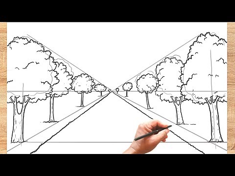 How to Draw a Landscape with Horizon Line, Vanishing Point, and Perspective