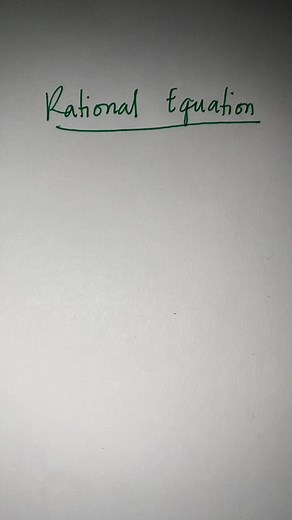 Rational Equation (Part 1) #genmath #rationalfunctions #mathdalito
