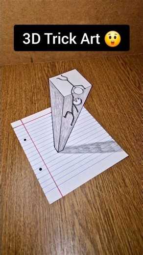 Amazing 3D Real Illusion On Paper 😱 #3dart #3ddrawing #drawingtutorial #paperart #easy3d