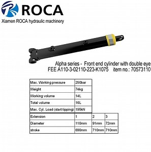 [Hot Item] Hyva Type -Alpha Series - 70573110 -3 Stages Front End Hydraulic Cylinder (with double eye)