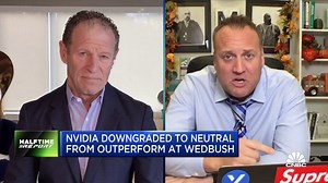 Watch CNBC 'Halftime Report' traders Josh Brown and Steve Weiss duke it out over Wedbush's NVDA downgrade