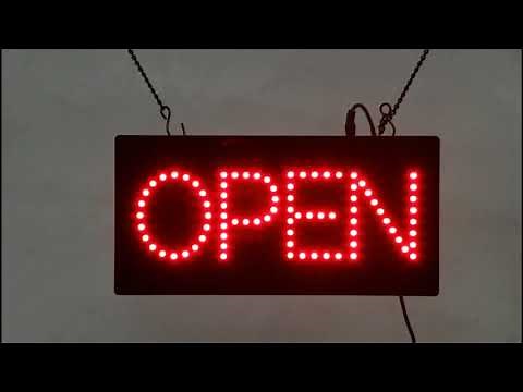 Open Red LED Animated Sign