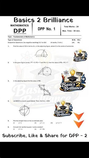 📍📍Maths DPP - 1 👉 Board + JEE Level Questions | Must Solve