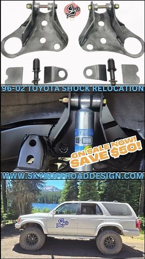 Sky's 1996-2002 Toyota 4Runner Rear Shock Relocation Kit