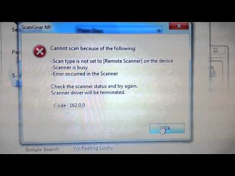 Canon Laser Printer D530: Scanner Error Code 162.0.0 Set to "Remote Scanner"