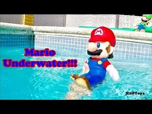 Mario Underwater!!! | Pool Swim Super Mario Luigi