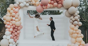 Bounce house castles for adults are popping up at weddings and parties here in Arizona!