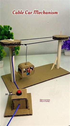 Amazing DIY Cardboard Ropeway Using DC Motor 😲Best Science Project for Students #scienceproject #diy