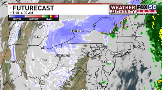 Rain changes to snow with Winter Weather Advisories in effect. www.fox56.com/weather/radar | FOX56 WOLF TV