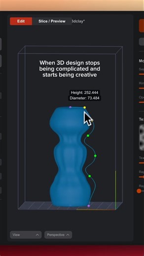 gcodetools on Instagram: "With Clay Slicer, the process becomes simple and intuitive: you adjust shapes, test textures, and see visual results in seconds, without dealing with complex tools or unnecessary technical workflows. Less time troubleshooting settings. More time exploring ideas. Designing 3D ceramic pieces can be as natural as imagining them. That's what it feels like to create with Clay Slicer. #clayslicer #ceramic3dprinting #ceramicdesign #digitalcraft #digitalceramics"
