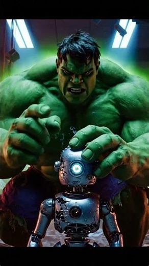 Hulk Guards a Tiny Broken Robot! 🤖💚 | Futuristic Scene