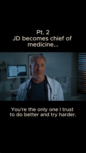 JD becomes chief of medicine after years... #scrubs