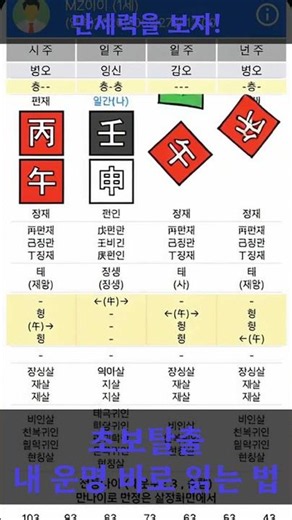 만세력으로 사주 쉽게 보는 법 #만세력 #사주초보 #사주앱다운로드 #만세력앱 #사주명리학강의