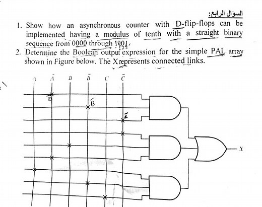 Show how an asynchronous counter with D-flip-flops can be imple... | Filo
