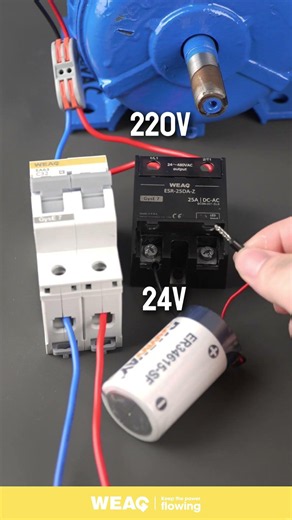 Smooth motor control managed by an electronic Solid State Relay.