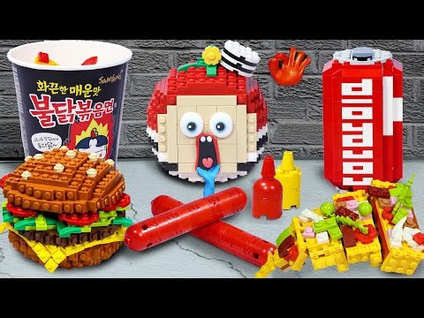 LEGO Food PRISON MUKBANG | How Red Apple Survive Three Day IN JAIL