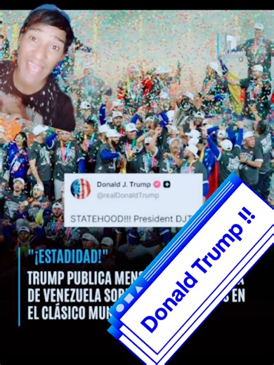 El presidente Donald Trump envía un mensaje tras el triunfo de Venezuela, en el clásico mundial de béisbol. Quiere convertir a Venezuela en el estado 51 de los estados unidos. #noticiadeultimahora #donaldtrump #beisbolvenezolano #venezolanosenelmundo #greenscreen