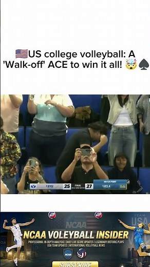 🇺🇸US college volleyball: A 'Walk-off' ACE to win it all! 🤯