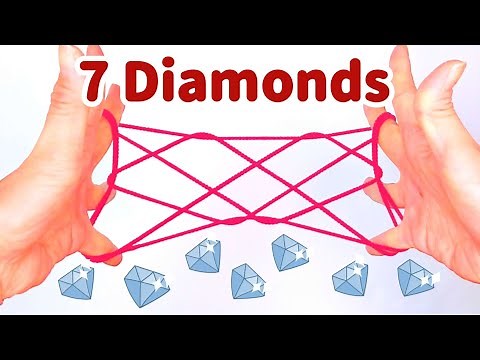 How to make 7 Diamonds Very easy String Figure/Cat's Cradle/あやとり