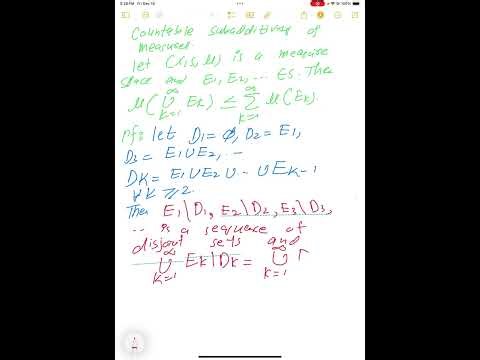 Countable subadditivity of measures