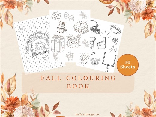 Cozy Fall Coloring Bundle for Kids - Etsy