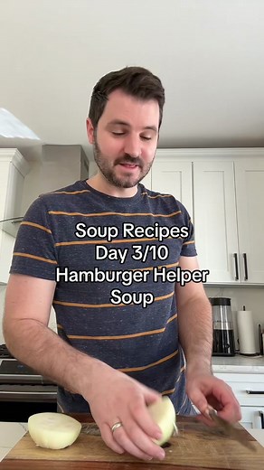 Episode 3 of 10 Days of Soup Recipes - Is it Cheeseburger Soup? Hamburger Helper Soup? Either way, it’s easy to make and is super comforting. Recipe: 1. Saute 1 diced onion in olive oil until it starts to lose its color, then add 3 garlic cloves and 1 pound ground beef. Break up beef and cook until it is fully browned. 2. Add salt, pepper, paprika, chili powder, and 2 tbsp tomato paste. Add 5 cups beef broth and 3/4 cup heavy cream. Bring to a boil and add 1 pound elbow pasta. 3. Once pasta is c