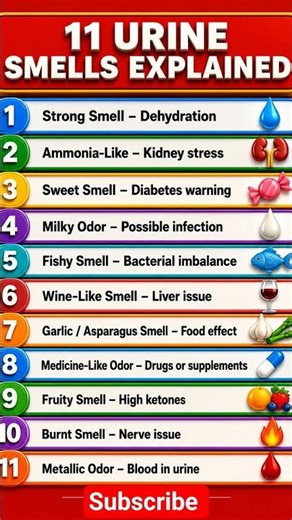 11 Types of Urine Smells & What They Mean 🤔🚽 #urinesmell #healthtips #peeodor #hydration #shorts
