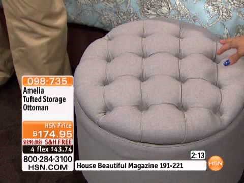 Amelia Tufted Storage Ottoman - White