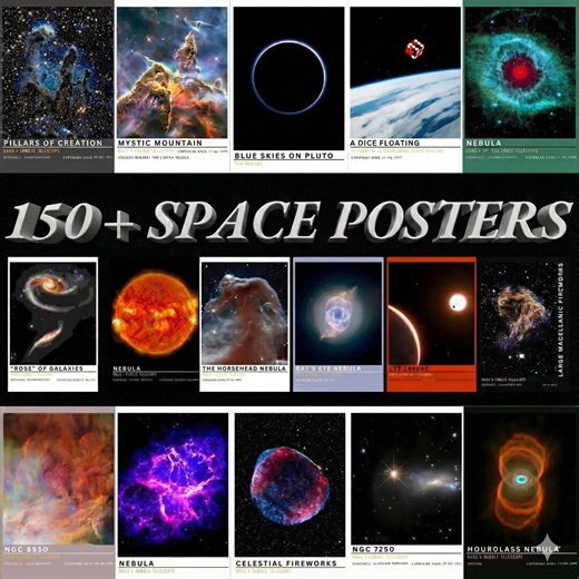 Space Poster Bundle 150+ NASA Hubble & James Webb Telescope Prints | Galaxy Nebula Cosmos Wall Art | Outer Space Decor Set - Etsy