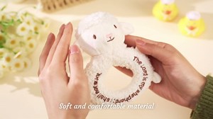 Karenhi Lamb White Stuffed Animal Little Stuffed Animal Praying Baptism Soft Plush Snuggle God's Toy Embroidered Religious Gifts for Boys Girl Baby Shower Mom Barnyard Nursery Decor Doll Toy