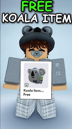 🐨FREE CUTE KOALA ITEM ON ROBLOX! #roblox #freeitemsroblox #robloxoutfits