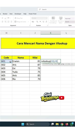 Cara Menggunakan Rumus Vlookup di Excell!!